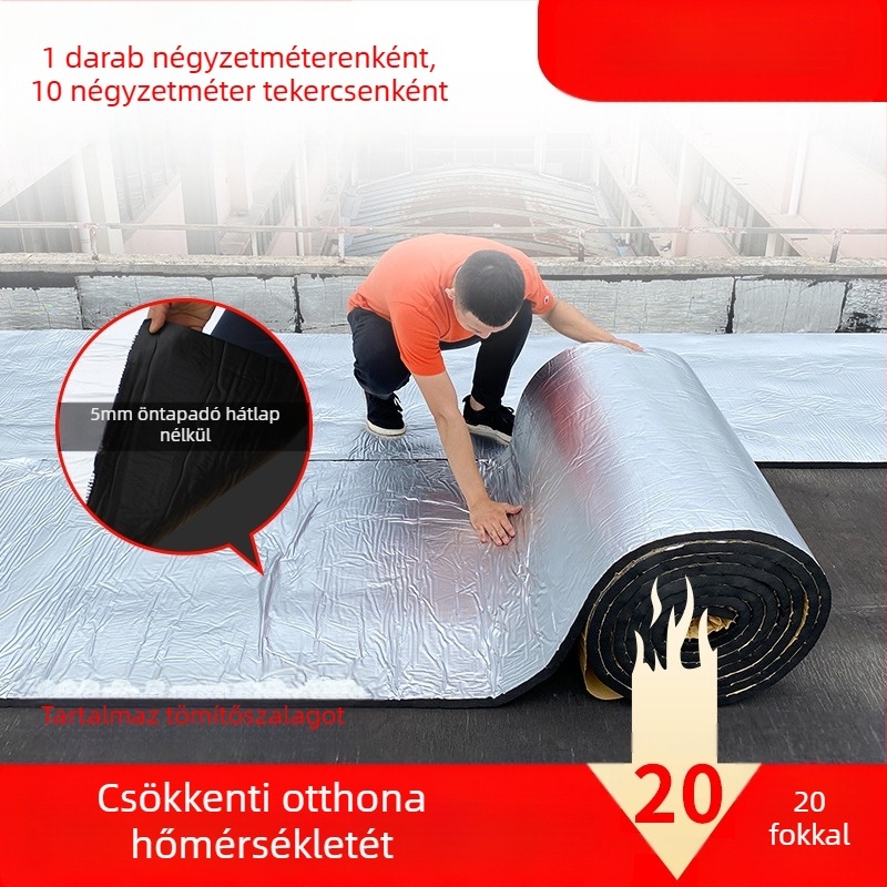 Tetőszigetelés pamutból, magas hőmérsékletnek ellenálló, tűzálló szövetből, napfénytetőhöz, mennyezetszigetelő fólia, öntapadó szigetelőlap