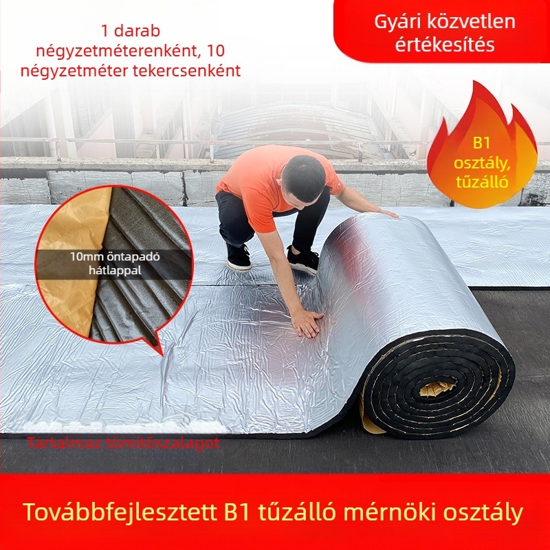 Tetőszigetelés pamutból, magas hőmérsékletnek ellenálló, tűzálló szövetből, napfénytetőhöz, mennyezetszigetelő fólia, öntapadó szigetelőlap