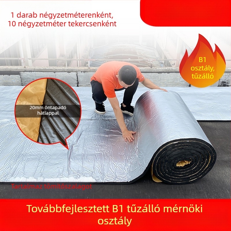 Tetőszigetelés pamutból, magas hőmérsékletnek ellenálló, tűzálló szövetből, napfénytetőhöz, mennyezetszigetelő fólia, öntapadó szigetelőlap