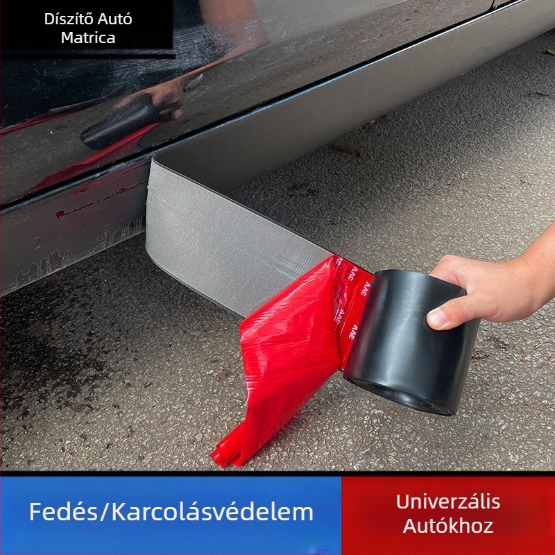 Autó oldalsó szoknya univerzális módosítású ütközésgátló csík karcálló mélyedés rozsdás karcolások fedése öntapadós karosszéria dekorációs szoknyacsík