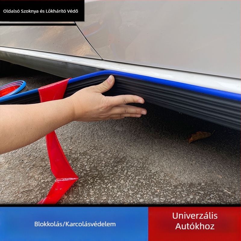 Autó oldalsó szoknya univerzális módosítású ütközésgátló csík karcálló mélyedés rozsdás karcolások fedése öntapadós karosszéria dekorációs szoknyacsík