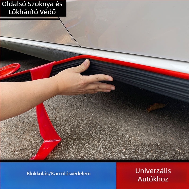 Autó oldalsó szoknya univerzális módosítású ütközésgátló csík karcálló mélyedés rozsdás karcolások fedése öntapadós karosszéria dekorációs szoknyacsík