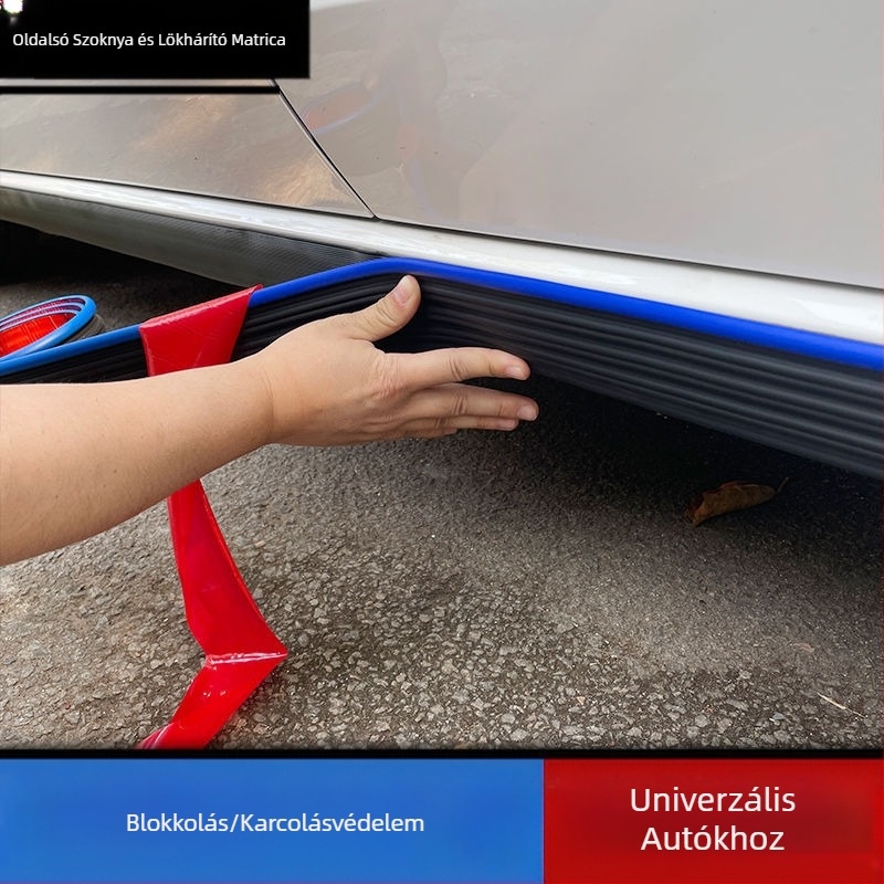Autó oldalsó szoknya univerzális módosítású ütközésgátló csík karcálló mélyedés rozsdás karcolások fedése öntapadós karosszéria dekorációs szoknyacsík