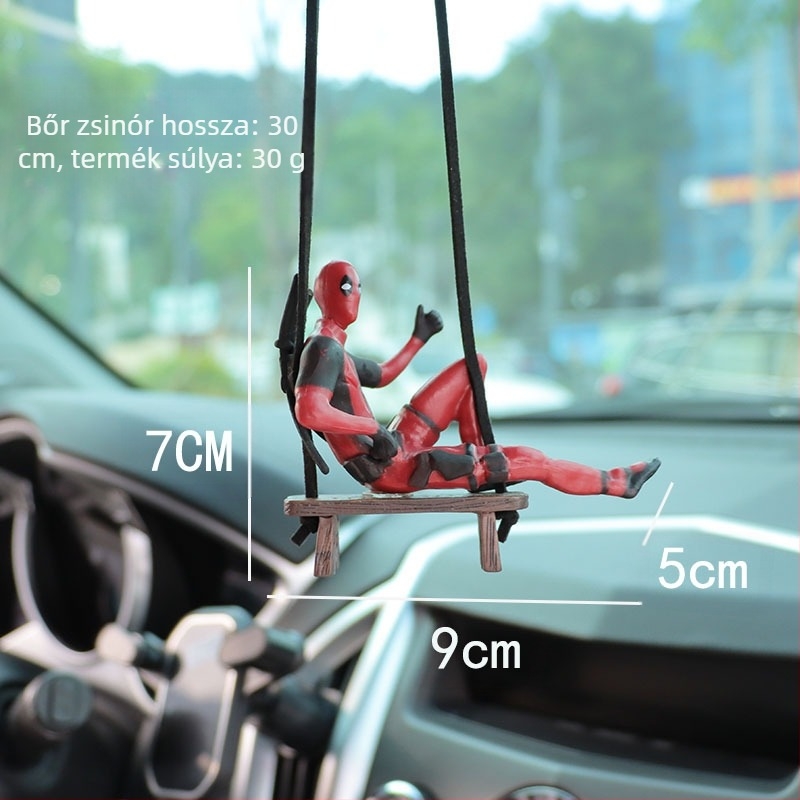Rajzfilm Deadpool autó visszapillantó tükör autó medál olvasás kicsi olcsó autó kiegészítők autó medál belső