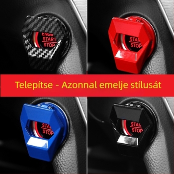 Egygombos indító dekorációs matrica gyújtáskapcsoló védőburkolat autó belső átalakítás sportdekorációs gyűrű menő futású autó univerzális