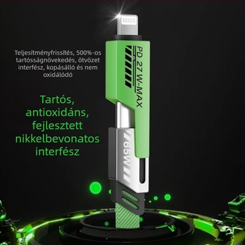 [Kiváló minőségű True Pd27W] Négy az egyben szupergyors töltő fonott kábel kettő-két adatkábel Apple 15 készülékhez