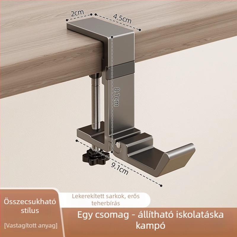 Iskolatáska akasztós diákasztal oldalra akasztható iskolatáska ütésmentes, erős teherbírású kollégiumi asztal varratmentes akasztós táska műtárgy