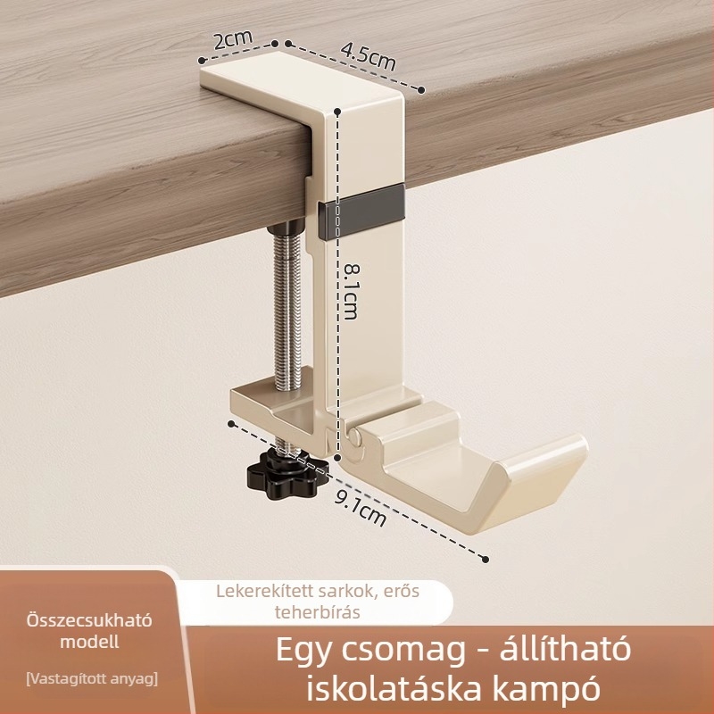 Iskolatáska akasztós diákasztal oldalra akasztható iskolatáska ütésmentes, erős teherbírású kollégiumi asztal varratmentes akasztós táska műtárgy
