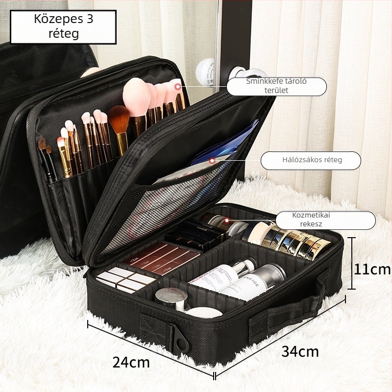 Szépségkészlet fodrászkellékek ambuláns bőrtok sminkes kerekekkel multifunkcionális fodrászat szépség smink