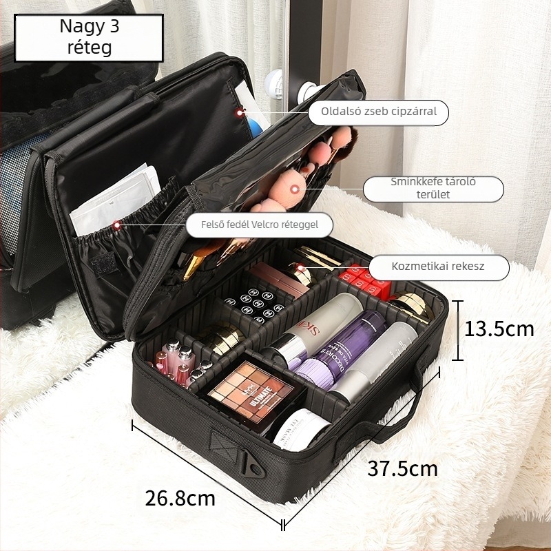 Szépségkészlet fodrászkellékek ambuláns bőrtok sminkes kerekekkel multifunkcionális fodrászat szépség smink