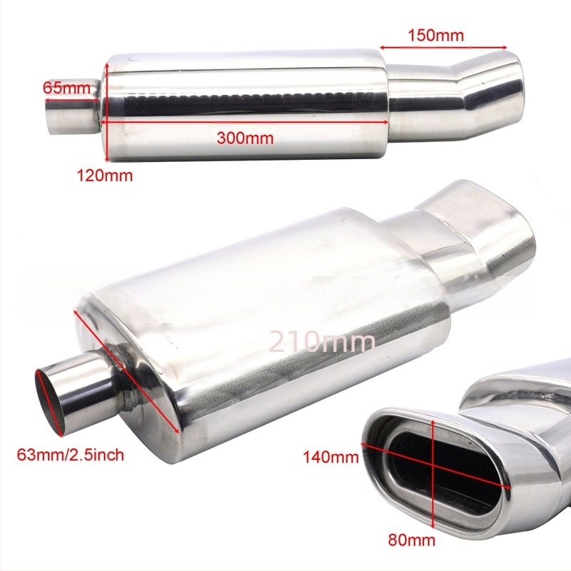 Gyárilag közvetlen autó rozsdamentes acél módosítás sportkocsi hanghullám univerzális kipufogócső ferde ágyú alacsony nehéz és vastag hangdob