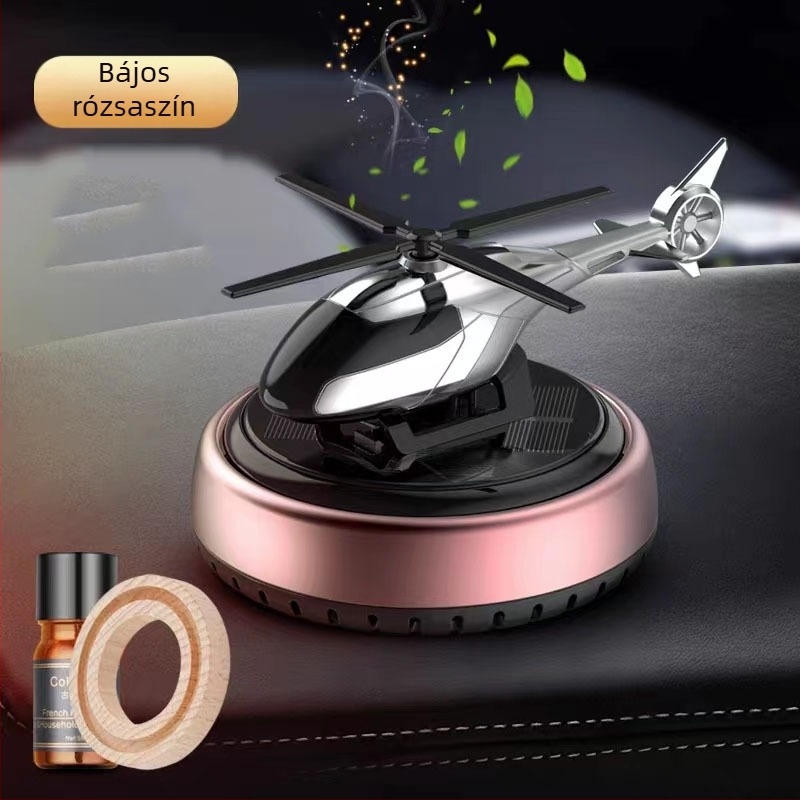 Napenergiával működő forgó helikopter autódísz kreatív aromaterápiás műszerfal határokon átnyúló férfi autókiegészítők illattartó