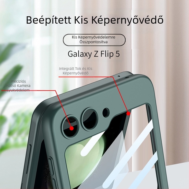 Samsung Z Flip6/5/4 mobiltelefon tokhoz alkalmas, flip, 30% kedvezménnyel, egymásra helyezett képernyő, mágneses zsanéros fólia, all-inclusive védőtok