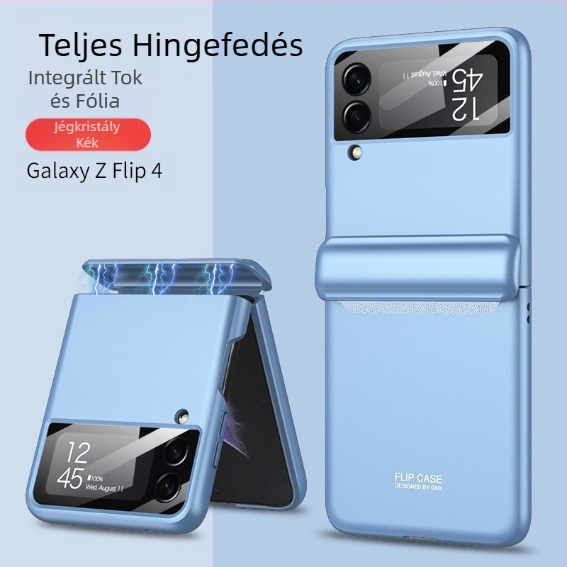 Samsung Z Flip6/5/4 mobiltelefon tokhoz alkalmas, flip, 30% kedvezménnyel, egymásra helyezett képernyő, mágneses zsanéros fólia, all-inclusive védőtok