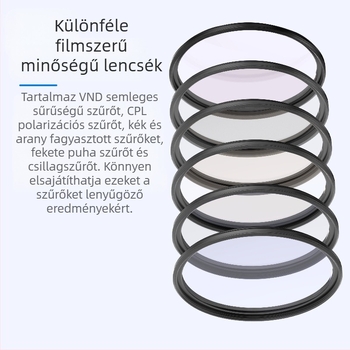 Mobiltelefon-szűrő, Magsafe mágneses talpadapter, Apple iPhone 16 készülékhez, mobiltelefon-lencséhez, Nd fénycsökkentéssel, fekete