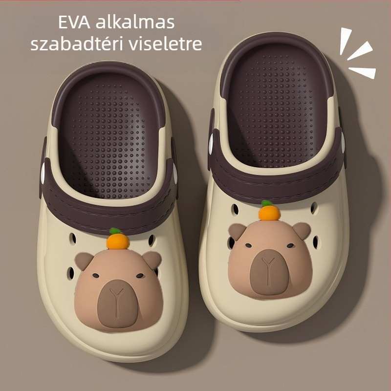 Kapi Bala fiús lyukcipők nyári fiúknak baba csúszásmentes kislányoknak beltéri rajzfilmfigurás gyermekpapucsok külső viselethez
