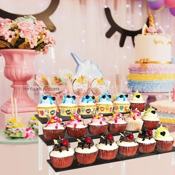 Fekete akril tárolóállvány, kézzel készített tárolóállvány, cupcake kijelző állvány, otthoni esküvőre, születésnapi partira alkalmas