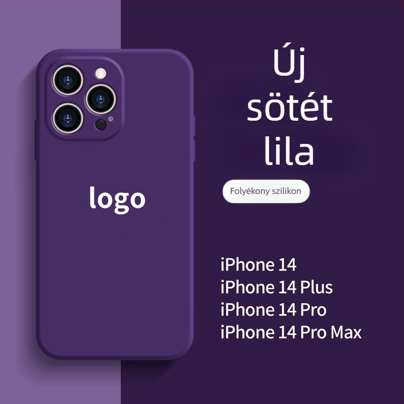 Apple 17Promax Liquid telefontokhoz alkalmas, iPhone 14Pro egyenes élű szilikon 13 ultravékony, mindenre kiterjedő Xr tok