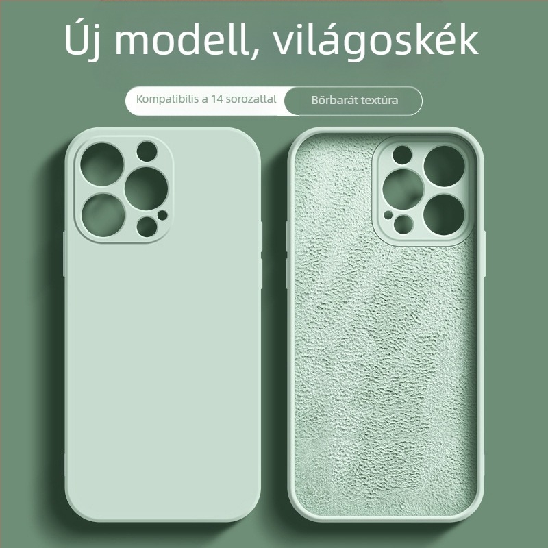Apple 17Promax Liquid telefontokhoz alkalmas, iPhone 14Pro egyenes élű szilikon 13 ultravékony, mindenre kiterjedő Xr tok