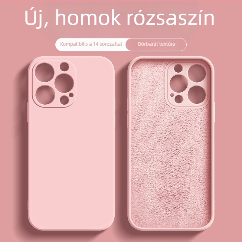 Apple 17Promax Liquid telefontokhoz alkalmas, iPhone 14Pro egyenes élű szilikon 13 ultravékony, mindenre kiterjedő Xr tok
