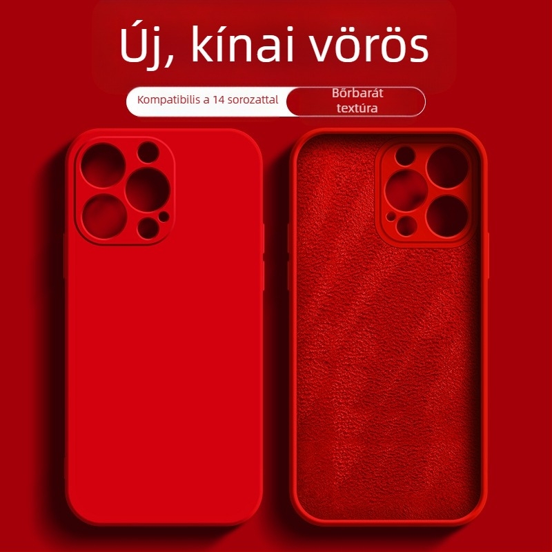 Apple 17Promax Liquid telefontokhoz alkalmas, iPhone 14Pro egyenes élű szilikon 13 ultravékony, mindenre kiterjedő Xr tok