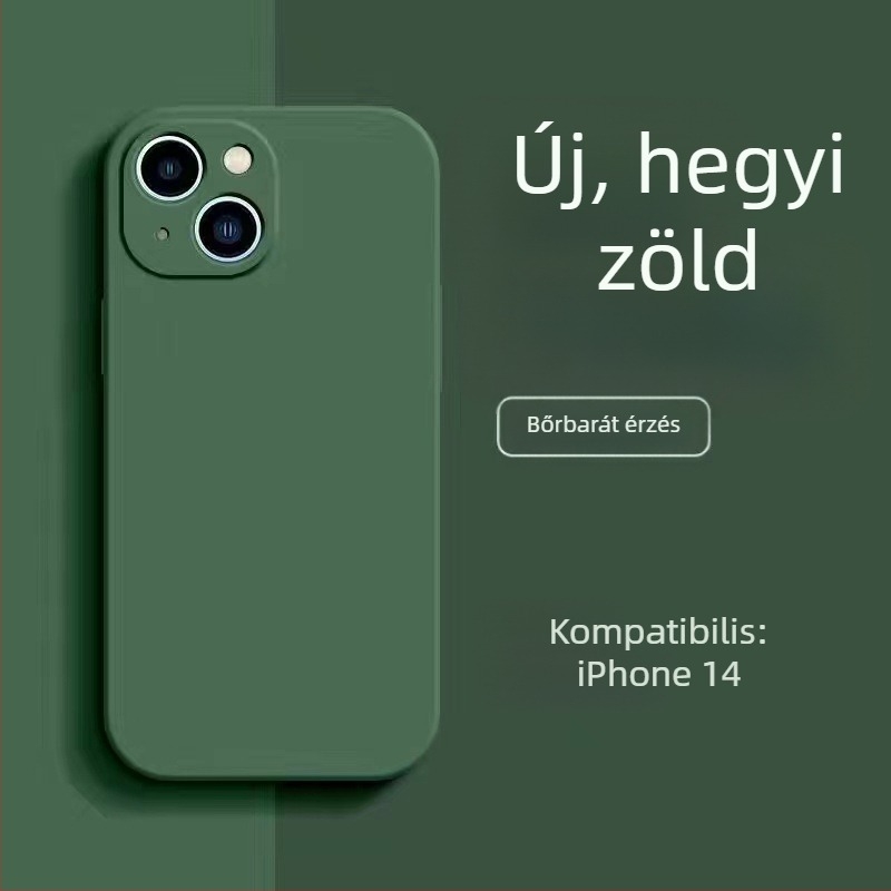 Apple 17Promax Liquid telefontokhoz alkalmas, iPhone 14Pro egyenes élű szilikon 13 ultravékony, mindenre kiterjedő Xr tok