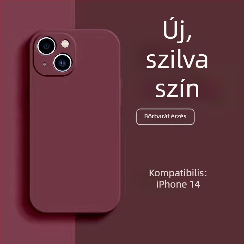 Apple 17Promax Liquid telefontokhoz alkalmas, iPhone 14Pro egyenes élű szilikon 13 ultravékony, mindenre kiterjedő Xr tok