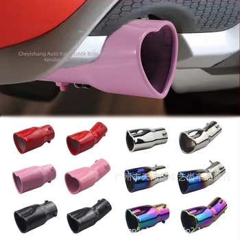 Határokon átnyúló, népszerű autó univerzális farokrész, megvastagított, szív alakú, univerzális rozsdamentes acélból készült, sült kék kipufogócsővel módosított kipufogódobbal