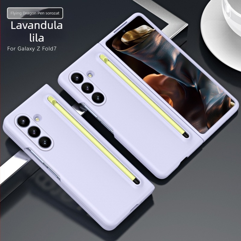 Samsung Z Fold7 mobiltelefon tokhoz alkalmas, hivatalos, azonos stílusú ház és fólia, amely Stylus Fold6/5/4 védőtokkal van integrálva.