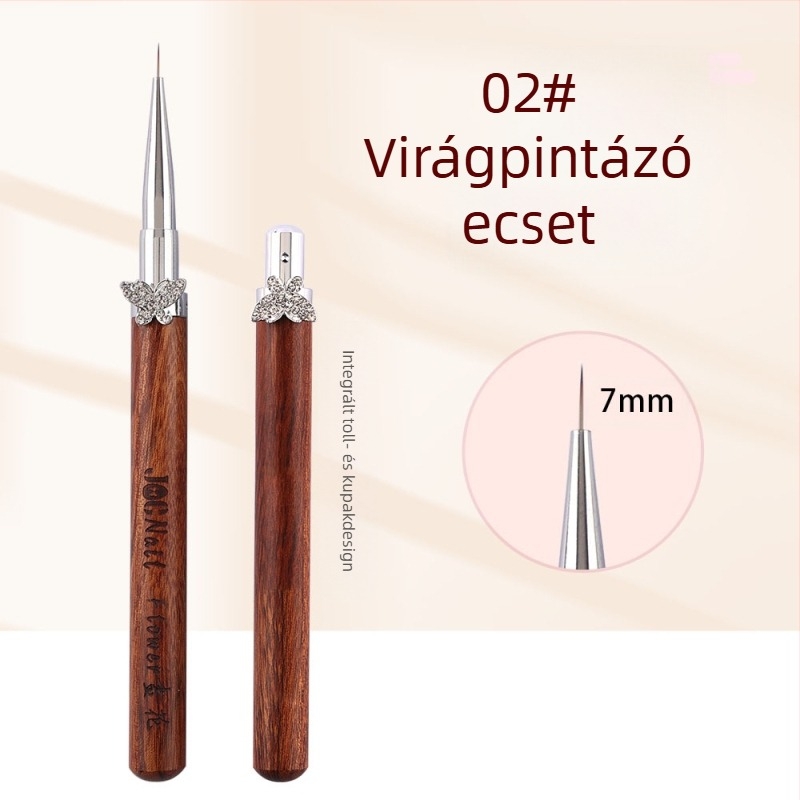 Kardamomos csillag pillangós körömdíszítő ecsetkészlet, nagy és kicsi kerek fototerápiás ecsetek, speciális ecsetek virágok festésére, vonalrajzolásra, színátmenetre, univerzális toll