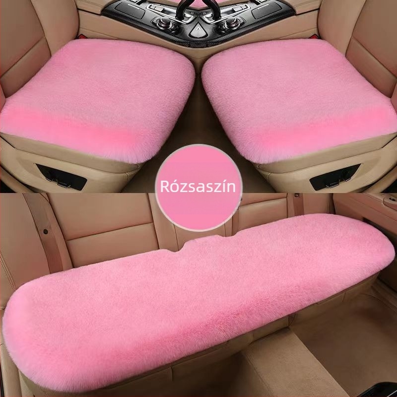 Téli autósüléspárna, szabadon kötő, meleg, univerzális üléspárna, nyúlszőrme utánzat, csúszásmentes, vastagított autósüléspárna, nagykereskedelmi autósüléspárna