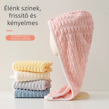 Új bambusz bársony hullámos szélű egyrétegű korall bársony zuhanysapka puha nedvszívó turbán felnőtteknek háztartási cukorka színű zuhanysapka