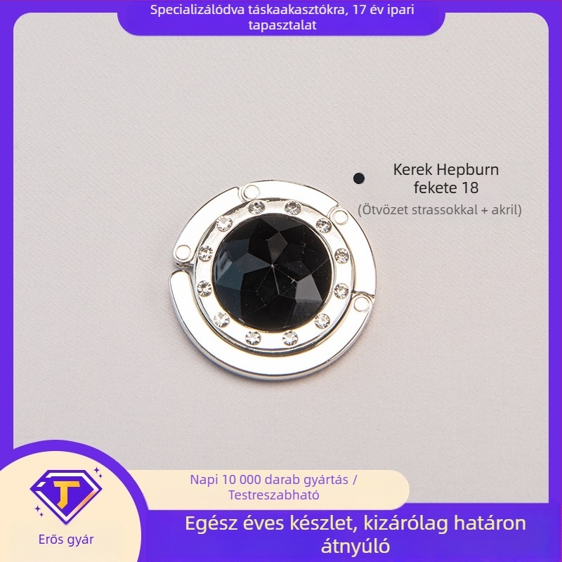 kerek akril akasztó diákasztal oldalsó akasztó kristály táskaakasztó összecsukható táskaakasztó ötvözet modern egyszerű