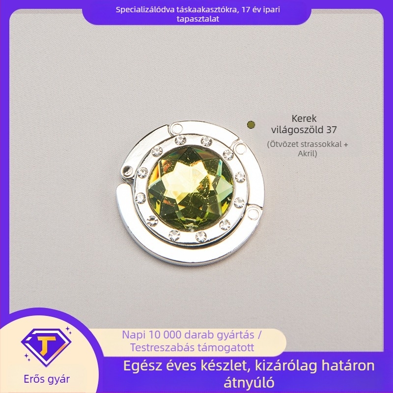 kerek akril akasztó diákasztal oldalsó akasztó kristály táskaakasztó összecsukható táskaakasztó ötvözet modern egyszerű