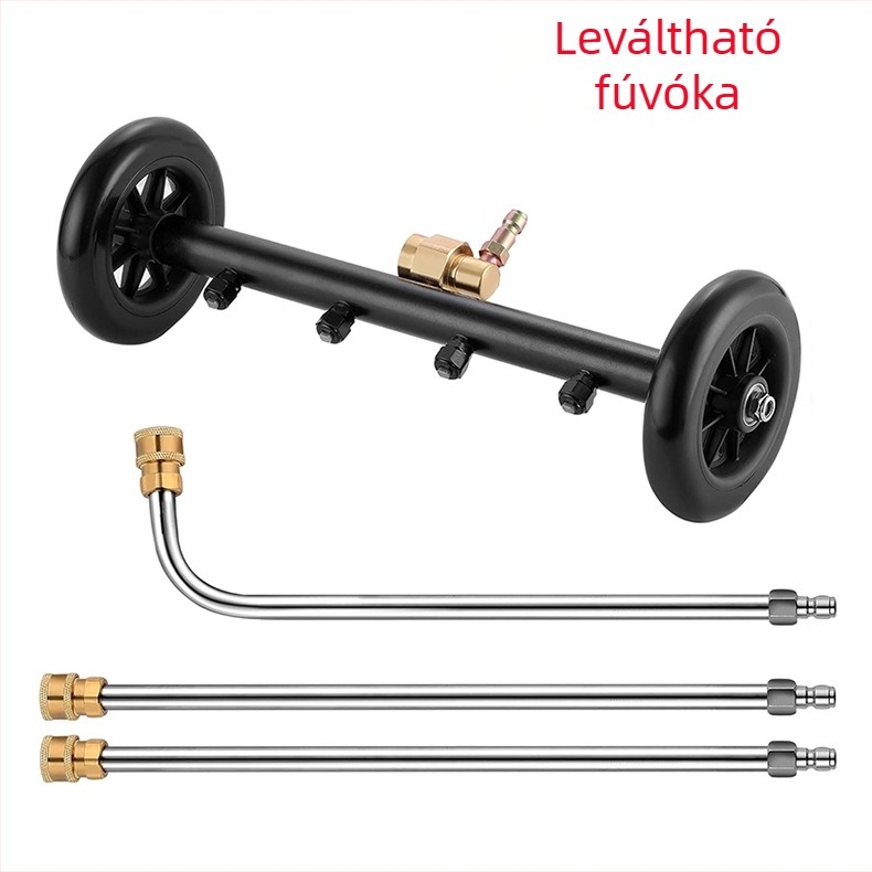 Határokon átnyúló nagynyomású autó alváz úttisztító 16 hüvelykes kettős funkciójú alváz fúvóka vízseprű 4000PSI