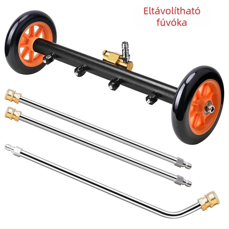 Határokon átnyúló nagynyomású autó alváz úttisztító 16 hüvelykes kettős funkciójú alváz fúvóka vízseprű 4000PSI