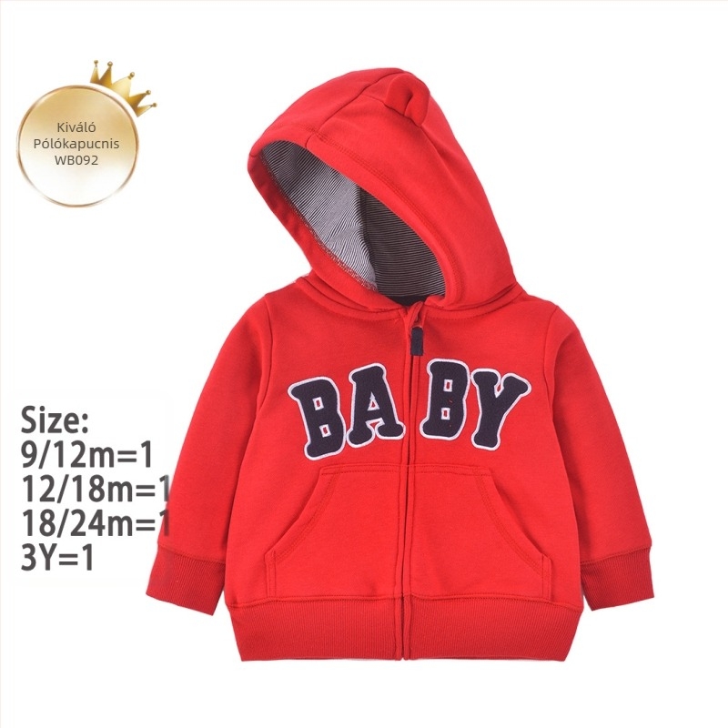 Gyári, határokon átnyúló új, unisex gyermek pulóver tavaszi és őszi gyermek western stílusú lezser felső, kapucnis cipzáras ing, babakabát