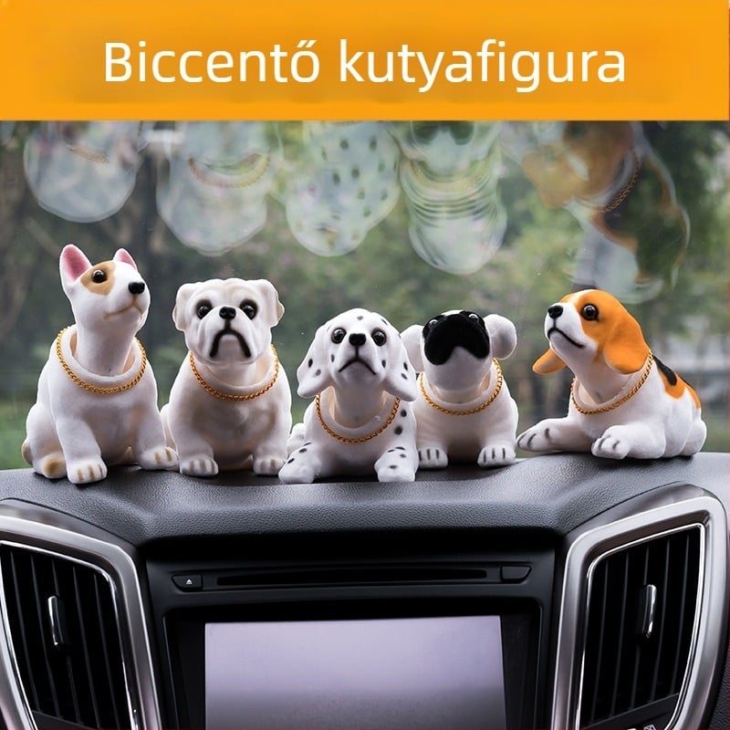 Rázó fejű kutya autó dekoráció szimuláció rázó fejű baba kiegészítők autó gyanta mozgó fejű kutya autó tavaszi kutya nagykereskedelem