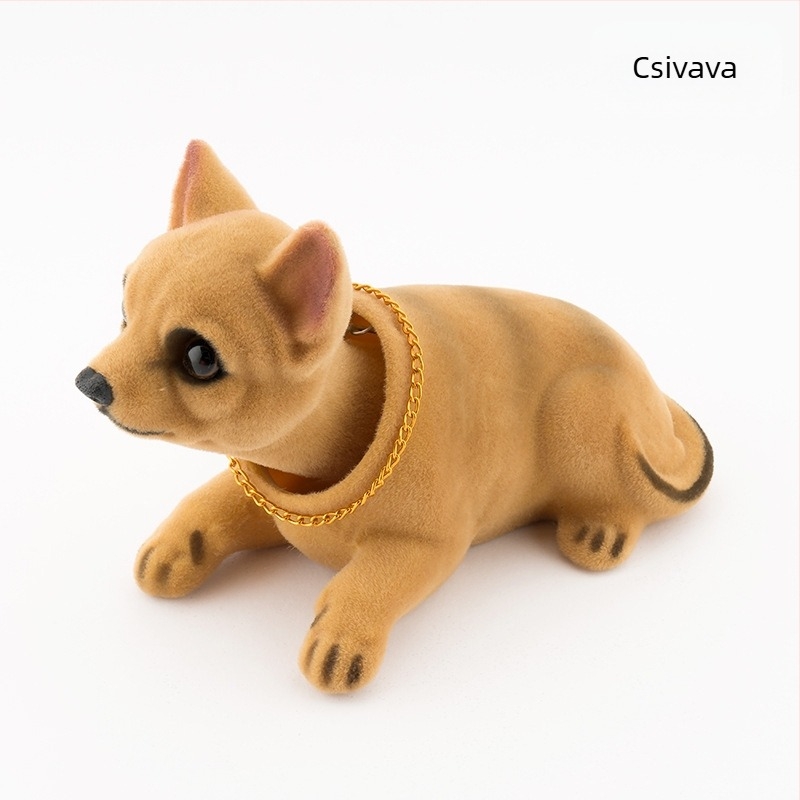 Rázó fejű kutya autó dekoráció szimuláció rázó fejű baba kiegészítők autó gyanta mozgó fejű kutya autó tavaszi kutya nagykereskedelem