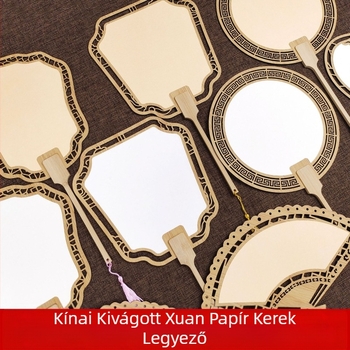 Klasszikus üreges Xuan papírlegyező, kétoldalas, üres, barkácsolás, kínai festészet, kézzel festett kalligráfia, félig főtt legyező, udvari legyező