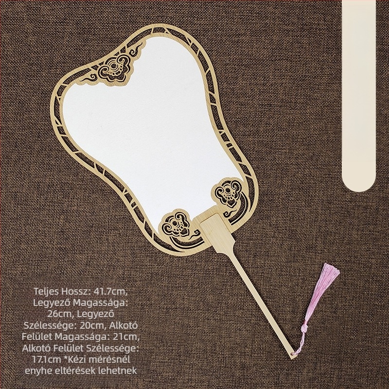 Klasszikus üreges Xuan papírlegyező, kétoldalas, üres, barkácsolás, kínai festészet, kézzel festett kalligráfia, félig főtt legyező, udvari legyező