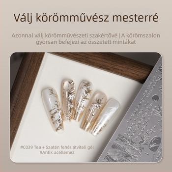 Gaoy Goya körömművészeti nyomtatás acéllemez penész csipke pillangó minta virág Guofeng transzfer eszköz szilikon bélyegző