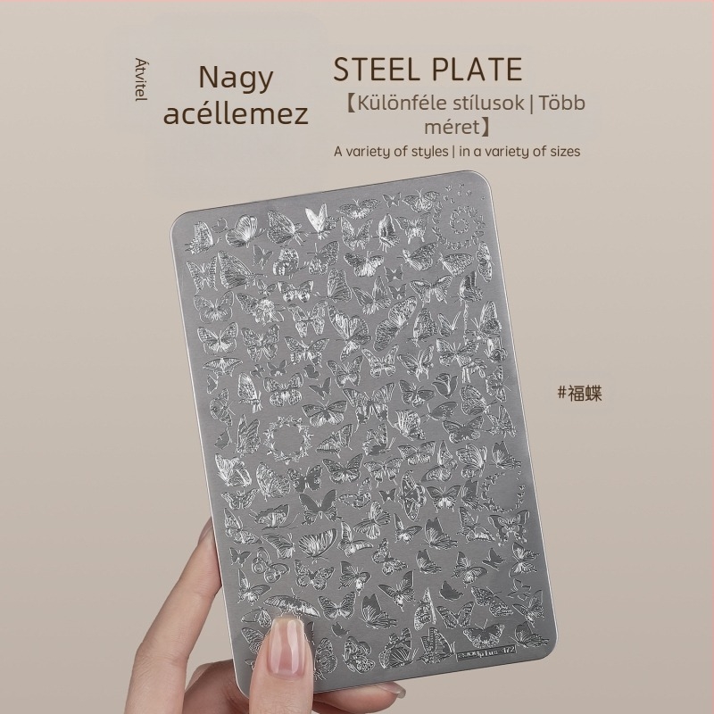 Gaoy Goya körömművészeti nyomtatás acéllemez penész csipke pillangó minta virág Guofeng transzfer eszköz szilikon bélyegző