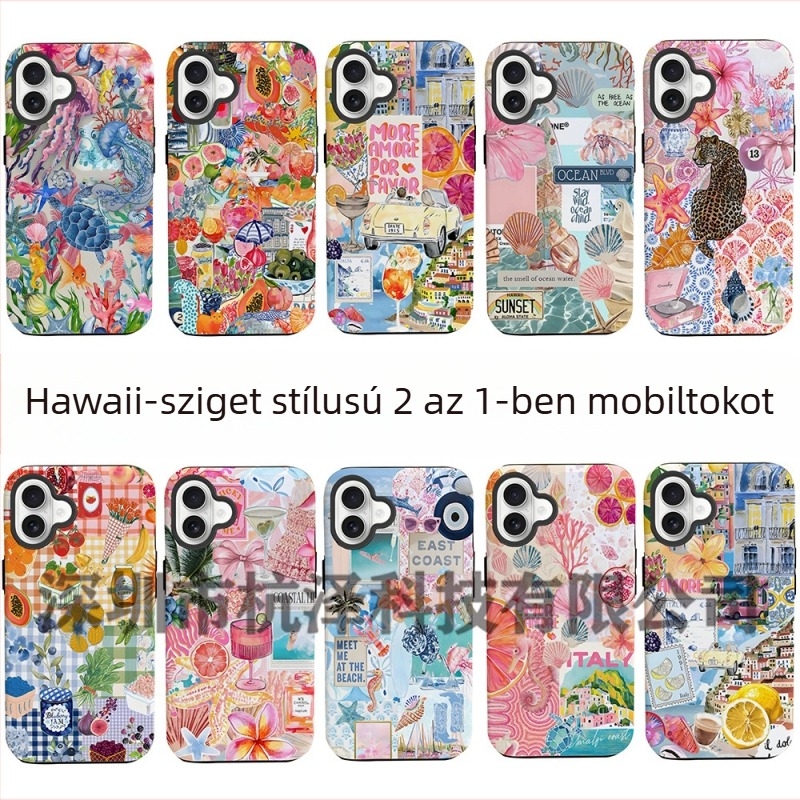 Népszerű külkereskedelmi sziget stílusú telefontok iPhone 16-hoz, új modell, két az egyben Apple 15 Pm ütésálló védőtok