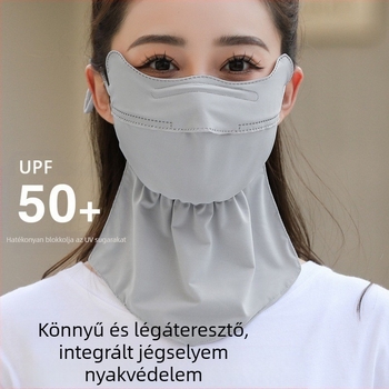 Nyári jég selyem napvédő maszk, nyakvédelem, napvédelem, UV-védelem, lélegző 3D sztereó szemvédő kültéri napvédő maszk