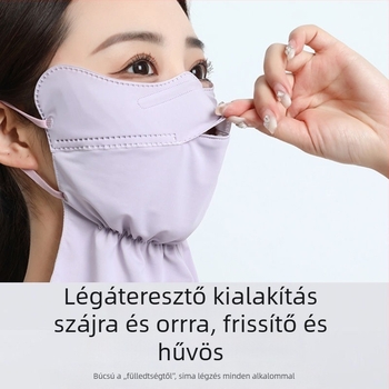 Nyári jég selyem napvédő maszk, nyakvédelem, napvédelem, UV-védelem, lélegző 3D sztereó szemvédő kültéri napvédő maszk