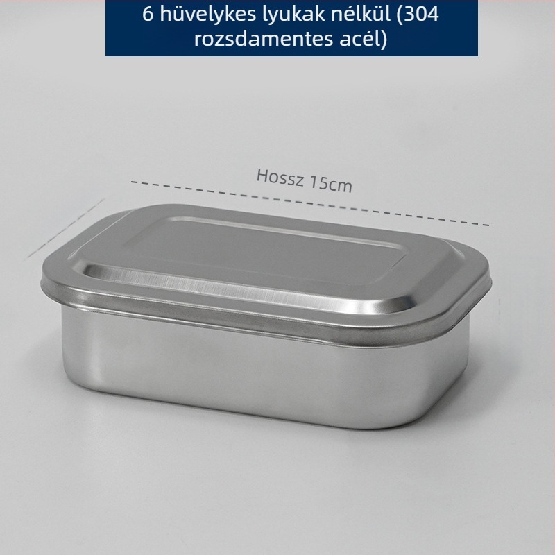 304 vastagított rozsdamentes acél fertőtlenítő doboz fedéllel és lyukakkal, vattapamacs kötszerrel, sebészeti fertőtlenítő négyzet alakú lemez, sebészeti műszerlemez