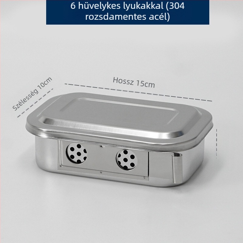 304 vastagított rozsdamentes acél fertőtlenítő doboz fedéllel és lyukakkal, vattapamacs kötszerrel, sebészeti fertőtlenítő négyzet alakú lemez, sebészeti műszerlemez
