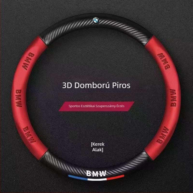 Nagykereskedelmi autó kormánykerék borítás határokon átnyúló lélegző szénszálas sportmodell négy évszakos univerzális csúszásgátló kényelmes kopásálló fogantyúborítás
