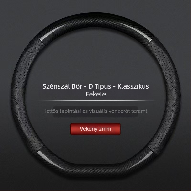 Nagykereskedelmi autó kormánykerék borítás határokon átnyúló lélegző szénszálas sportmodell négy évszakos univerzális csúszásgátló kényelmes kopásálló fogantyúborítás